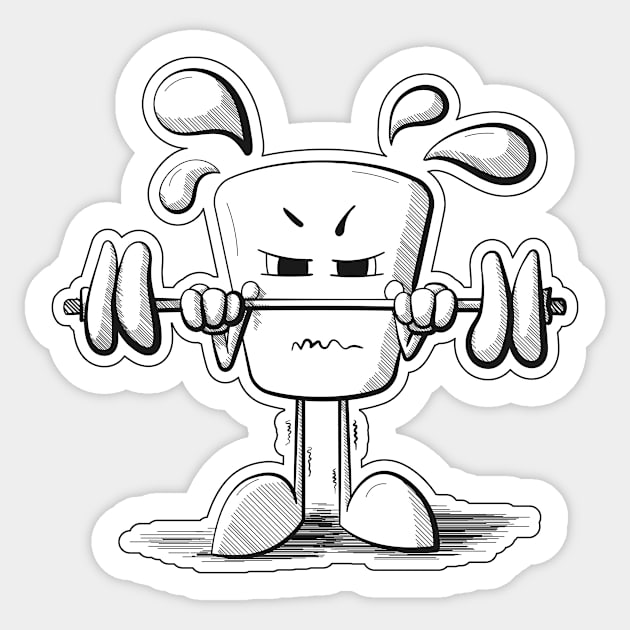 Heavy Lifter Muggsi | BW Edition Sticker by lvrdesign